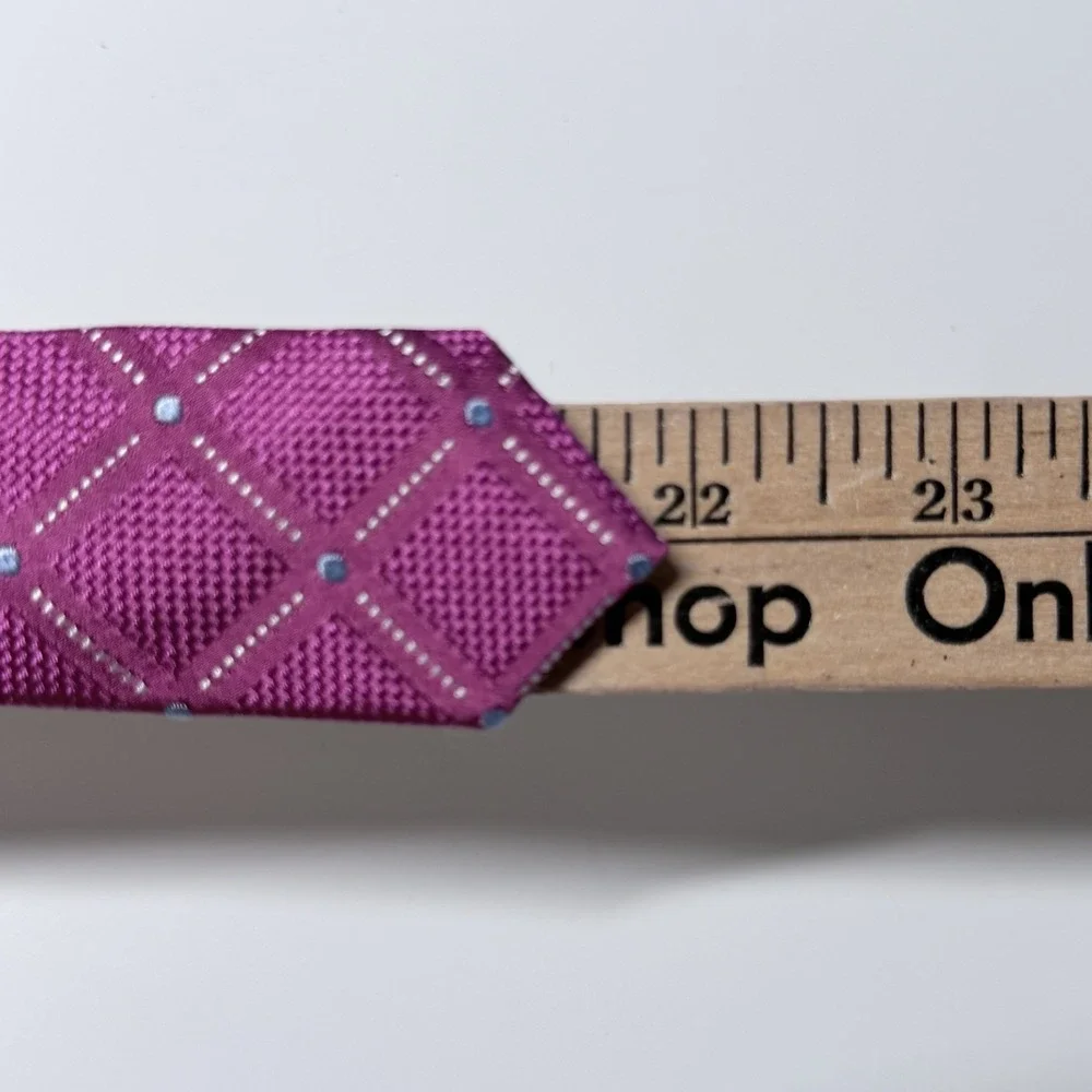 Geoffrey Beene Necktie Pink Check Old Money Preppy Ivy League Menswear Tie‎
